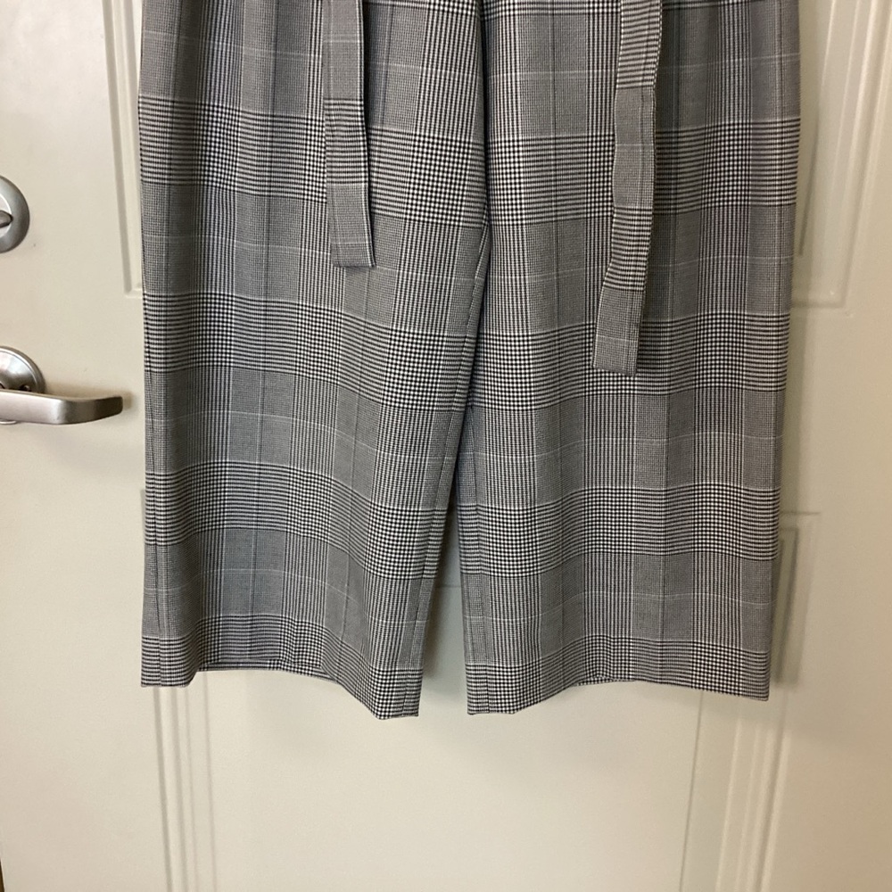J. Crew Black White Houndstooth High-Waisted Wide-Leg Cropped Pants 6 EUC $109 - Picture 4 of 12